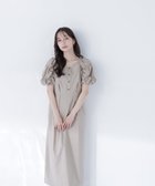 【ナチュラル ビューティー ベーシック/NATURAL BEAUTY BASIC】のパフィースリーブナローワンピース 大人の最旬トレンドファッション＆コーディネート founy(ファウニー) ファッション Fashion レディースファッション Fashion for Women ワンピース Dresses フロント Front, Front Design thumbnail ベージュ|ID: prp329100004982073 ipo3291000000037325074