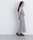【ナチュラル ビューティー ベーシック/NATURAL BEAUTY BASIC】のシアーシャーリングセットアップ 大人の最旬トレンドファッション＆コーディネート founy(ファウニー) ファッション Fashion レディースファッション Fashion for Women セットアップ Matching Sets シャーリング Shirring, Ruched セットアップ Set-Up, Coordinated Outfit ボーダー Border, Stripe リボン Ribbon, Bow thumbnail グレー|ID: prp329100004982076 ipo3291000000037325086