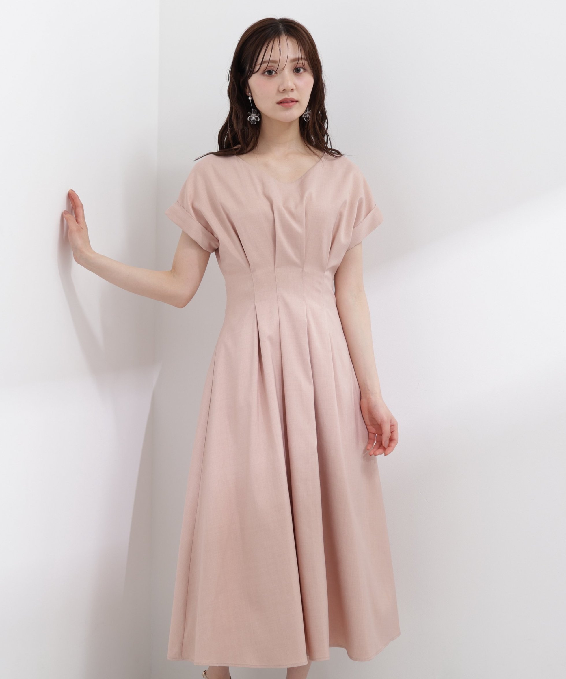 【プロポーション ボディドレッシング/PROPORTION BODY DRESSING】のウエストタックワンピース インテリア・キッズ・メンズ・レディースファッション・服の通販 founy(ファウニー) 　ファッション　Fashion　レディースファッション　Fashion for Women　ワンピース　Dresses　エレガント 上品　Elegant　フレア　Flare, Flared　ピンク|ID: prp329100004982082 ipo3291000000037325108
