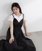 【プロポーション ボディドレッシング/PROPORTION BODY DRESSING】のボリュームキャミジャンスカ 大人の最旬トレンドファッション＆コーディネート founy(ファウニー) ファッション Fashion レディースファッション Fashion for Women トップス・カットソー Cut & Sew Tops キャミソール&ノースリーブ Camisoles & Sleeveless Tops インナー Innerwear タフタ Taffeta, Structured Fabric フィット Fit, Slim Fit フレア Flare, Flared リボン Ribbon, Bow ロング Long, Long-Length thumbnail ブラック|ID: prp329100004982083 ipo3291000000037325112