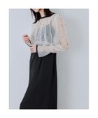 【ビーフラット/bflat】のパールブラウスセットドレス 2点セット キャミワンピース 結婚式 成人式 二次会 ブラック×ベージュ|ID: prp329100004982087 ipo3291000000037361614