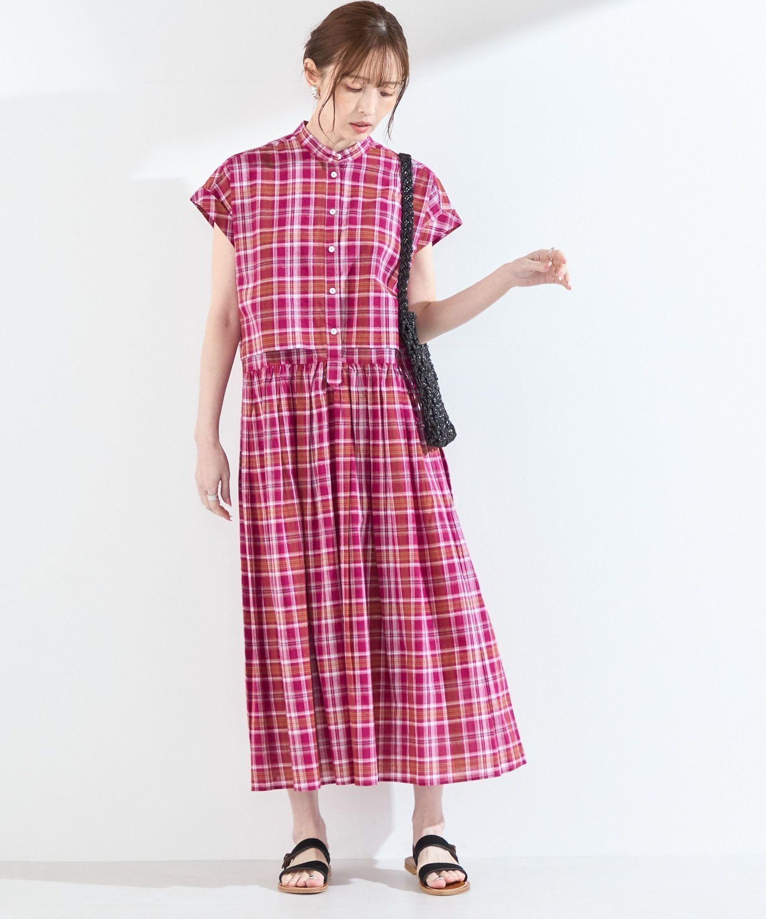 【シップス/SHIPS】のSHIPS Colors 手洗い可能 マドラス チェック レイヤード ライク ワンピース インテリア・キッズ・メンズ・レディースファッション・服の通販 founy(ファウニー) 　ファッション　Fashion　レディースファッション　Fashion for Women　ワンピース　Dresses　春　Spring　切替　Switching, Contrast Panel　サンダル　Sandals, Summer Shoes　スニーカー　Sneakers, Trainers　チェック　Check, Plaid, Tartan　フレア　Flare, Flared　ペチコート　Petticoat, Underskirt　メンズ　Men's, Menswear　S/S・春夏　SS, Spring/Summer, Warm Season　アウトレット　Outlet / Clearance　夏　Summer　ビジネス 仕事 通勤　Business / Work / Commuting　2026年　2026　2026春夏・S/S　Spring/Summer 2026 SS26　ピンク|ID: prp329100004982091 ipo3291000000037325142