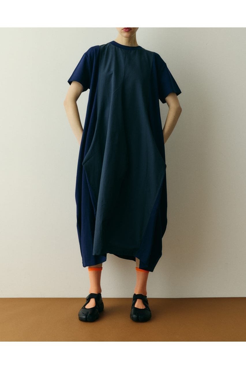【ヘリンドットサイ/HeRIN.CYE】のRound form dress インテリア・キッズ・メンズ・レディースファッション・服の通販 founy(ファウニー) 　ファッション　Fashion　レディースファッション　Fashion for Women　ワンピース　Dresses　フォーマル・パーティードレス・結婚式用ドレス　Elegant & Casual Dresses　ドッキング　Docking, Mixed Material　NVY|ID: prp329100004982103 ipo3291000000037325199