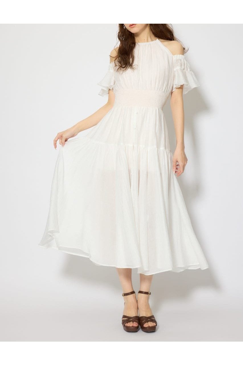 【リエンダ/rienda】の2WAYホルターネックロンパース インテリア・キッズ・メンズ・レディースファッション・服の通販 founy(ファウニー) 　ファッション　Fashion　レディースファッション　Fashion for Women　ワンピース　Dresses　サンダル　Sandals, Summer Shoes　シャーリング　Shirring, Ruched　ショート　Short, Short Length　スニーカー　Sneakers, Trainers　センター　Center, Center Line　チェーン　Chain, Chain Strap　パターン　Pattern, Design Print　フレア　Flare, Flared　無地　Plain, Solid Color　レース　Lace, Lace Fabric　ロンパース　Romper, Jumpsuit　再入荷　Restock / Back in Stock　旅行　Travel　WHT|ID: prp329100004982104 ipo3291000000037325202