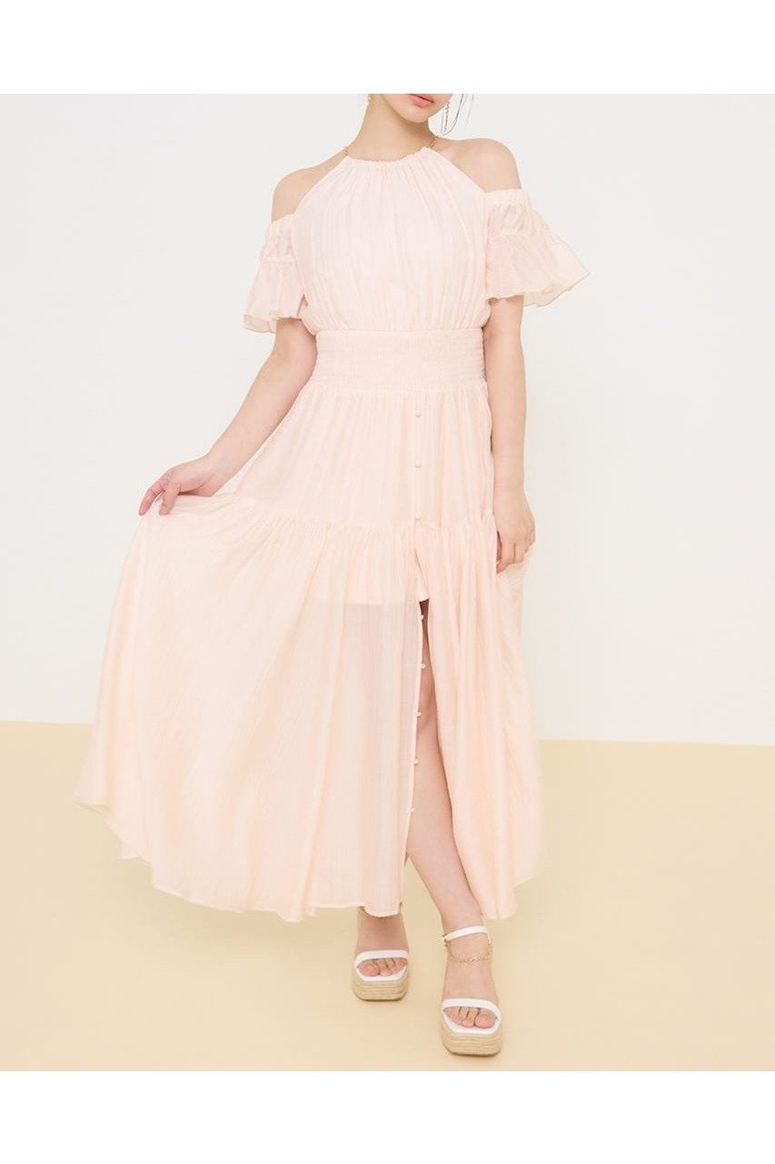 【リエンダ/rienda】の2WAYホルターネックロンパース インテリア・キッズ・メンズ・レディースファッション・服の通販 founy(ファウニー) 　ファッション　Fashion　レディースファッション　Fashion for Women　ワンピース　Dresses　サンダル　Sandals, Summer Shoes　シャーリング　Shirring, Ruched　ショート　Short, Short Length　スニーカー　Sneakers, Trainers　センター　Center, Center Line　チェーン　Chain, Chain Strap　パターン　Pattern, Design Print　フレア　Flare, Flared　無地　Plain, Solid Color　レース　Lace, Lace Fabric　ロンパース　Romper, Jumpsuit　再入荷　Restock / Back in Stock　旅行　Travel　L/PNK1|ID: prp329100004982104 ipo3291000000037325204