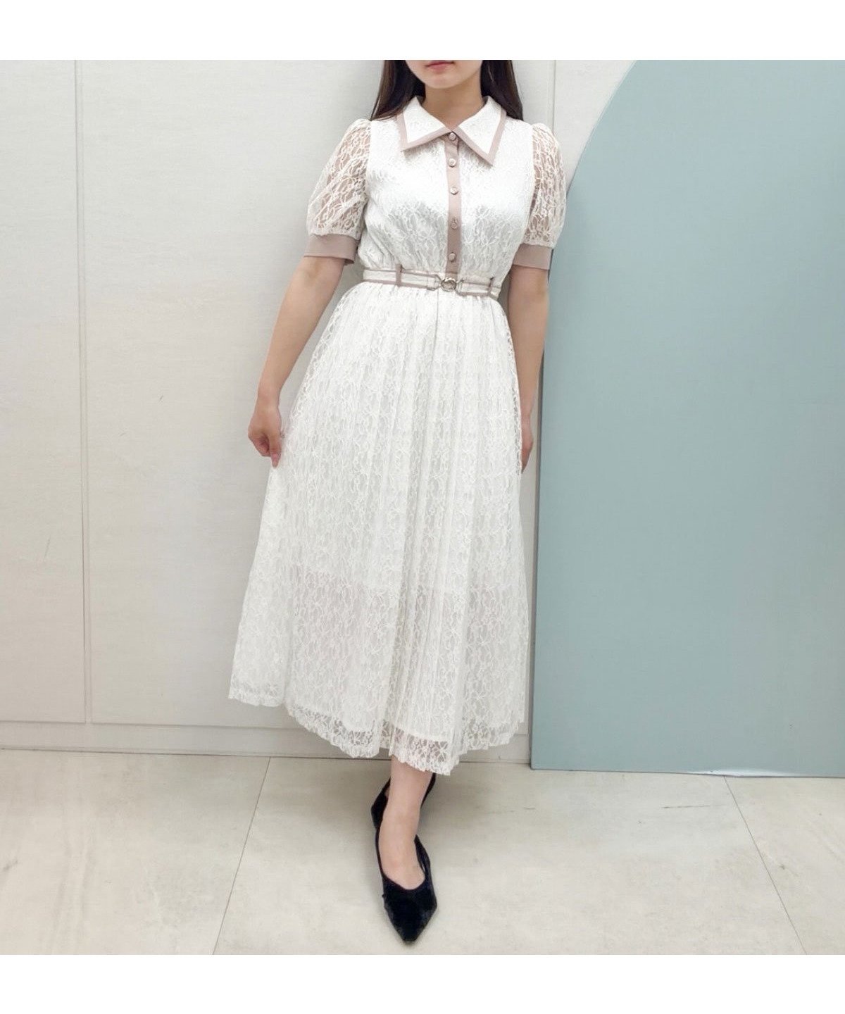 【レディアゼル/REDYAZEL】のレースバイカラープリーツロングワンピース インテリア・キッズ・メンズ・レディースファッション・服の通販 founy(ファウニー) 　ファッション　Fashion　レディースファッション　Fashion for Women　ワンピース　Dresses　おすすめ　Recommended / Our Picks　サンダル　Sandals, Summer Shoes　レース　Lace, Lace Fabric　ロング　Long, Long-Length　ホワイト|ID: prp329100004982111 ipo3291000000037325230