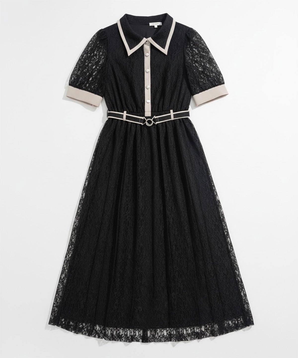 【レディアゼル/REDYAZEL】のレースバイカラープリーツロングワンピース インテリア・キッズ・メンズ・レディースファッション・服の通販 founy(ファウニー) 　ファッション　Fashion　レディースファッション　Fashion for Women　ワンピース　Dresses　おすすめ　Recommended / Our Picks　サンダル　Sandals, Summer Shoes　レース　Lace, Lace Fabric　ロング　Long, Long-Length　ブラック|ID: prp329100004982111 ipo3291000000037325232