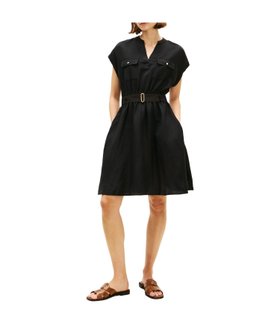 【トミーヒルフィガー/TOMMY HILFIGER】のビスコースリネンベルテッドショートスリーブワンピース 26SS 大人の最旬トレンドファッション＆コーディネート founy(ファウニー) ファッション Fashion レディースファッション Fashion for Women ワンピース Dresses 2026年 2026 2026春夏・S/S Spring/Summer 2026 SS26 アメリカン American Style クラシック Classic, Timeless Style コンパクト Compact, Small Size ゴルフ Golf ショート Short, Short Length スリーブ Sleeve, Long Sleeve / Short Sleeve デニム Denim, Jeans Material フラップ Flap, Flap Pocket フレア Flare, Flared ポケット Pocket, Pocket Detail モダン Modern, Contemporary リネン Linen, Linen Fabric 人気 Popular, Best Seller |ID:prp329100004982119