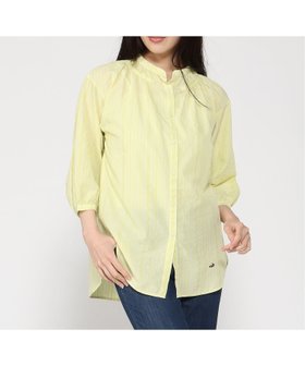 【クロコダイル/CROCODILE】のストライプ ギャザー チュニック 大人の最旬トレンドファッション＆コーディネート founy(ファウニー) ファッション Fashion レディースファッション Fashion for Women トップス・カットソー Cut & Sew Tops イエロー Yellow エレガント 上品 Elegant ギャザー Gathered, Ruffled サッカー Seersucker, Summer Fabric シアー Sheer, See-Through ストライプ Stripe, Striped Pattern チュニック Tunic, Long Top |ID:prp329100004982130