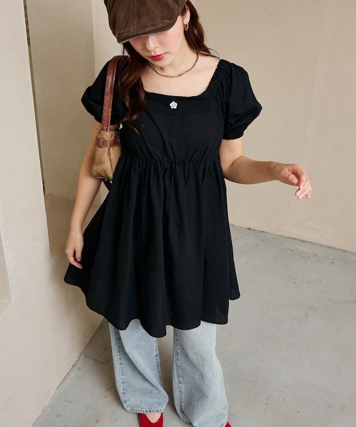 【フリークスストア/FREAK'S STORE】のMARY QUANT × PUBLUX/マリークワント 2WAY バルーン袖 バックギャザー ミニワンピース(スクエアネック・オフショルダー) 限定展開 インテリア・キッズ・メンズ・レディースファッション・服の通販 founy(ファウニー) 　ファッション　Fashion　レディースファッション　Fashion for Women　ワンピース　Dresses　春　Spring　ギャザー　Gathered, Ruffled　スクエア　Square, Square Shape　スペシャル　Special, Limited Edition　トレンド　Trend, Trending Now　バランス　Balance, Style Balance　バルーン　Balloon, Balloon Silhouette　フィット　Fit, Slim Fit　フラワー　Flower, Floral　フレア　Flare, Flared　フロント　Front, Front Design　ミニスカート　Mini Skirt, Short Skirt　モチーフ　Motif, Design Theme　リアル　Real, Realistic　ロマンティック　Romantic, Feminine Style　S/S・春夏　SS, Spring/Summer, Warm Season　夏　Summer　2026年　2026　2026春夏・S/S　Spring/Summer 2026 SS26　ブラック|ID: prp329100004982137 ipo3291000000037325325