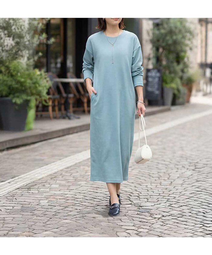 【スタイルデリ/STYLE DELI】のリブ生地relaxストレートワンピース インテリア・キッズ・メンズ・レディースファッション・服の通販 founy(ファウニー) https://founy.com/ ファッション Fashion レディースファッション Fashion for Women ワンピース Dresses ショルダー Shoulder, Shoulder Strap シンプル Simple, Minimal ジャケット Jacket, Outerwear ストレッチ Stretch, Stretchy Fabric ストレート Straight, Straight Cut スニーカー Sneakers, Trainers スリット Slit, Slit Detail ターコイズ Turquoise, Blue-Green ドロップ Drop Shoulder, Dropped Style 定番 Standard, Basic Item なめらか Smooth, Silky Texture 長袖 Long Sleeve, Full Sleeve ポケット Pocket, Pocket Detail 夏 Summer エレガント 上品 Elegant |ID: prp329100004982141 ipo3291000000037325337