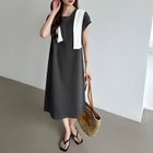 【ココモモ/COCOMOMO】の脇見え防止カバー付き Tシャツワンピ-ス コットンワンピース フレンチスリーブ 大人の最旬トレンドファッション＆コーディネート founy(ファウニー) ファッション Fashion レディースファッション Fashion for Women ワンピース Dresses シャツワンピース / 1枚で着映えコーデ Shirt Dresses 春 Spring 洗える Machine Washable サマー Summer, Summer Style ストレッチ Stretch, Stretchy Fabric スリーブ Sleeve, Long Sleeve / Short Sleeve トレンド Trend, Trending Now 人気 Popular, Best Seller フレンチ French, French Style 半袖 Short Sleeve, Half Sleeve 楽ちん Easy Fit, Comfortable S/S・春夏 SS, Spring/Summer, Warm Season プチプライス・低価格 Affordable / Budget Price おすすめ Recommended / Our Picks 夏 Summer 旅行 Travel thumbnail ダークグレー|ID: prp329100004982149 ipo3291000000037325364