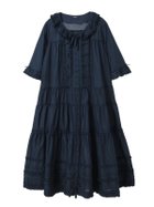 【ピンクハウス/PINK HOUSE】のミニリボンいっぱいティアードワンピース 大人の最旬トレンドファッション＆コーディネート founy(ファウニー) ファッション Fashion レディースファッション Fashion for Women ワンピース Dresses サテン Satin, Glossy Fabric ティアードワンピース Tiered Dress, Flared Dress フリル Frill, Ruffle フロント Front, Front Design リボン Ribbon, Bow ロング Long, Long-Length thumbnail ネイビー|ID: prp329100004982159 ipo3291000000037325412