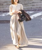 【ノーブル / スピック&スパン/NOBLE / Spick & Span】の《追加・新色》【洗える】フロントジップドッキングワンピース 大人の最旬トレンドファッション＆コーディネート founy(ファウニー) ファッション Fashion レディースファッション Fashion for Women ワンピース Dresses アクセサリー Fashion Accessories エレガント 上品 Elegant ギャザー Gathered, Ruffled ジャケット Jacket, Outerwear ドッキング Docking, Mixed Material フリンジ Fringe, Tassel フレア Flare, Flared フロント Front, Front Design 洗える Machine Washable 羽織 Haori, Light Jacket thumbnail ベージュ|ID: prp329100004982161 ipo3291000000037325417