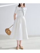 【セルフォード/CELFORD】の【UVカット】【洗える】ボウタイニットワンピース 大人の最旬トレンドファッション＆コーディネート founy(ファウニー) ファッション Fashion レディースファッション Fashion for Women ワンピース Dresses ニットワンピース Knit Dresses おすすめ Recommended / Our Picks アイレット Eyelet Lace ストレート Straight, Straight Cut スマート Smart, Elegant チュール Tulip, Tulip Motif フラット Flat, Flat Shoes エレガント 上品 Elegant 楽ちん Easy Fit, Comfortable 洗える Machine Washable thumbnail WHT[001]|ID: prp329100004982162 ipo3291000000037325421