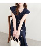 【ナチュラルクチュール/natural couture】のcanami 配色ステッチラッフル袖ワンピース ネイビー|ID: prp329100004982194 ipo3291000000037325527