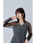 【ビーフラット/bflat】の刺繍パネルアクセントドレス 結婚式 二次会 成人式 同窓会 パーティードレス グレー|ID: prp329100004982200 ipo3291000000037325552