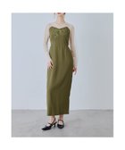 【ビーフラット/bflat】の刺繍パネルアクセントドレス 結婚式 二次会 成人式 同窓会 パーティードレス オリーブ|ID: prp329100004982200 ipo3291000000037325553
