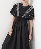 【バブ ブージュルード/Bab Bou Jeloud】の【低身長向けサイズあり】フロント刺繍ウエストシャーリングワンピース 大人の最旬トレンドファッション＆コーディネート founy(ファウニー) ファッション Fashion レディースファッション Fashion for Women ワンピース Dresses インド Indian Textile オリエンタル Oriental Pattern くるぶし Ankle-Length サンダル Sandals, Summer Shoes シアー Sheer, See-Through シェイプ Shape, Slim Fit シャーリング Shirring, Ruched シューズ Shoes, Footwear スカラップ Scallop, Scalloped Edge スニーカー Sneakers, Trainers スマート Smart, Elegant デコルテ Décolleté, Neckline フラット Flat, Flat Shoes フロント Front, Front Design ペチコート Petticoat, Underskirt レース Lace, Lace Fabric ロング Long, Long-Length 再入荷 Restock / Back in Stock 夏 Summer エレガント 上品 Elegant thumbnail BLACK|ID: prp329100004982205 ipo3291000000037325574