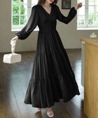 【ミニミニストア/miniministore】のティアードワンピースVネックロングワンピ 大人の最旬トレンドファッション＆コーディネート founy(ファウニー) ファッション Fashion レディースファッション Fashion for Women ワンピース Dresses サンダル Sandals, Summer Shoes シャーリング Shirring, Ruched ティアード Tiered, Tiered Style ティアードワンピース Tiered Dress, Flared Dress ドレープ Drape, Draping Fabric ハイヒール High Heels, Heeled Shoes フェミニン Feminine, Girly リゾート Resort, Vacation Style ロング Long, Long-Length エレガント 上品 Elegant thumbnail ブラック|ID: prp329100004982208 ipo3291000000037325583