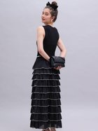 【ラシュッド/LASUD】のティアードパイピング切替ドレス マルチ|ID: prp329100004982213 ipo3291000000037325606