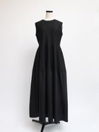 【ラシュッド/LASUD】のタフタ切替ニットロングワンピース ブラック|ID: prp329100004982217 ipo3291000000037325615