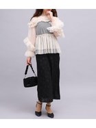 【ラシュッド/LASUD】のフリルチュールトップスラメ混キャミワンピースセット 大人の最旬トレンドファッション＆コーディネート founy(ファウニー) ファッション Fashion レディースファッション Fashion for Women ワンピース Dresses キャミソールワンピース Camisole Dresses おすすめ Recommended / Our Picks キャミソール Camisole, Spaghetti Strap Top ストレート Straight, Straight Cut チュール Tulip, Tulip Motif バランス Balance, Style Balance フリル Frill, Ruffle リボン Ribbon, Bow thumbnail シロクロ|ID: prp329100004982225 ipo3291000000037325640