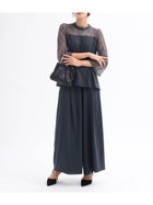 【ヴァン/Vin】のペプラム切替ブラウス パンツセットアップ 大人の最旬トレンドファッション＆コーディネート founy(ファウニー) ファッション Fashion レディースファッション Fashion for Women セットアップ Matching Sets レディースパンツ・ボトムス Pants & Trousers / Bottoms オケージョン Occasion Wear セットアップ Set-Up, Coordinated Outfit チュール Tulip, Tulip Motif ペプラム Peplum, Flared Hem レース Lace, Lace Fabric ワイド Wide, Wide Fit 切替 Switching, Contrast Panel thumbnail ダークブルー|ID: prp329100004982227 ipo3291000000037325646