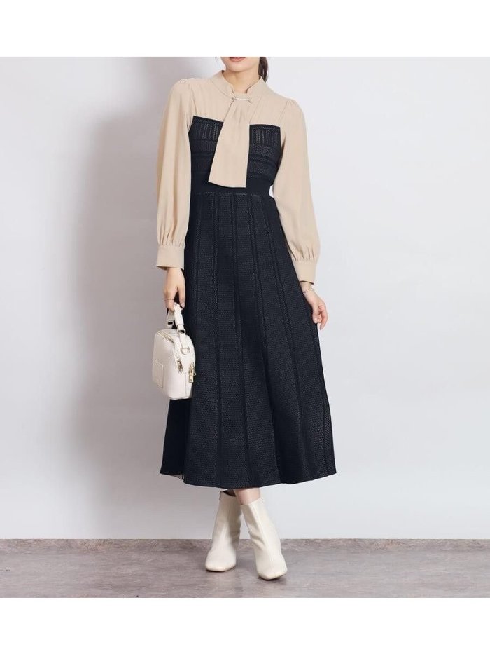 【ヴァン/Vin】のブラウス×ニットドッキングワンピース インテリア・キッズ・メンズ・レディースファッション・服の通販 founy(ファウニー) https://founy.com/ ファッション Fashion レディースファッション Fashion for Women ワンピース Dresses アクセサリー Fashion Accessories クラシカル Classical, Vintage-Inspired コンパクト Compact, Small Size ショート Short, Short Length ドッキング Docking, Mixed Material パール Pearl, Pearl Accent ビスチェ Bustier, Corset Top ロング Long, Long-Length 冬 Winter / This Winter エレガント 上品 Elegant |ID: prp329100004982232 ipo3291000000037325657