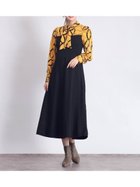 【ヴァン/Vin】の幾何学ブラウス×ニットドッキングワンピース 大人の最旬トレンドファッション＆コーディネート founy(ファウニー) ファッション Fashion レディースファッション Fashion for Women ワンピース Dresses エレガント 上品 Elegant ギャザー Gathered, Ruffled クラシカル Classical, Vintage-Inspired ジャケット Jacket, Outerwear ドッキング Docking, Mixed Material フレア Flare, Flared thumbnail カラシ D|ID: prp329100004982235 ipo3291000000037325664