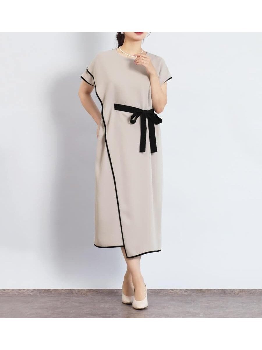 【ヴァン/Vin】の配色ラップワンピース 大人の最旬トレンドファッション＆コーディネート founy(ファウニー) 　ファッション　Fashion　レディースファッション　Fashion for Women　ワンピース　Dresses　アクセサリー　Fashion Accessories　スタイリッシュ　Stylish, Fashionable　セレモニー　Ceremony　パイピング　Piping, Trim Design　フロント　Front, Front Design　ラップ　Wrap, Wrap Design　リボン　Ribbon, Bow　ビジネス 仕事 通勤　Business / Work / Commuting　 other-1|ID: prp329100004982239 ipo3291000000037325675