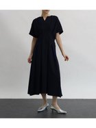 【ラシュッド/LASUD】のキーネックウエストタックワンピース 大人の最旬トレンドファッション＆コーディネート founy(ファウニー) ファッション Fashion レディースファッション Fashion for Women ワンピース Dresses ダブル Double, Double-Breasted ドレープ Drape, Draping Fabric フィット Fit, Slim Fit フロント Front, Front Design ワイド Wide, Wide Fit エレガント 上品 Elegant thumbnail ネイビー|ID: prp329100004982241 ipo3291000000037325682