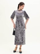 【ラシュッド/LASUD】のベロアストーンワンピース 大人の最旬トレンドファッション＆コーディネート founy(ファウニー) ファッション Fashion レディースファッション Fashion for Women ワンピース Dresses ストーン Stone, Gem-Like フリル Frill, Ruffle ベロア Velour, Soft Velvet ヨーク Yoke, Yoke Design エレガント 上品 Elegant thumbnail ライトグレー|ID: prp329100004982244 ipo3291000000037325691