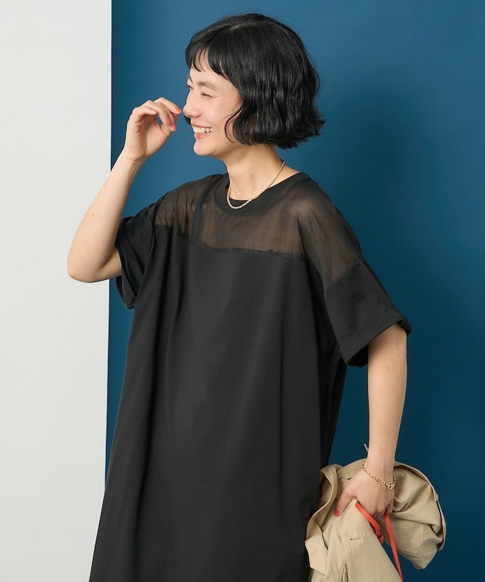 【フリークスストア/FREAK'S STORE】のシアードッキング 切替 Tシャツワンピース インテリア・キッズ・メンズ・レディースファッション・服の通販 founy(ファウニー) 　ファッション　Fashion　レディースファッション　Fashion for Women　ワンピース　Dresses　シャツワンピース / 1枚で着映えコーデ　Shirt Dresses　カットソー　Cut and Sewn Top　切替　Switching, Contrast Panel　吸水　Absorbent, Quick-Dry　サンダル　Sandals, Summer Shoes　スニーカー　Sneakers, Trainers　スペシャル　Special, Limited Edition　リアル　Real, Realistic　S/S・春夏　SS, Spring/Summer, Warm Season　夏　Summer　旅行　Travel　エレガント 上品　Elegant　2026年　2026　2026春夏・S/S　Spring/Summer 2026 SS26　ブラック|ID: prp329100004982247 ipo3291000000037325700
