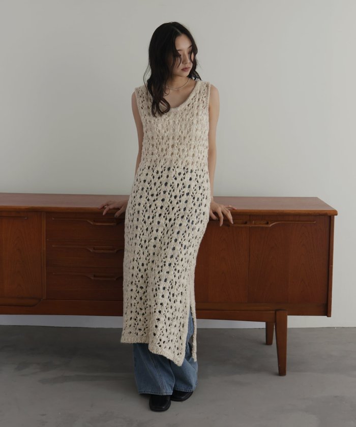 【ヘラム/hellam】のメッシュニットワンピース インテリア・キッズ・メンズ・レディースファッション・服の通販 founy(ファウニー) https://founy.com/ ファッション Fashion レディースファッション Fashion for Women ワンピース Dresses ニットワンピース Knit Dresses トレンド Trend, Trending Now |ID: prp329100004982249 ipo3291000000037325708