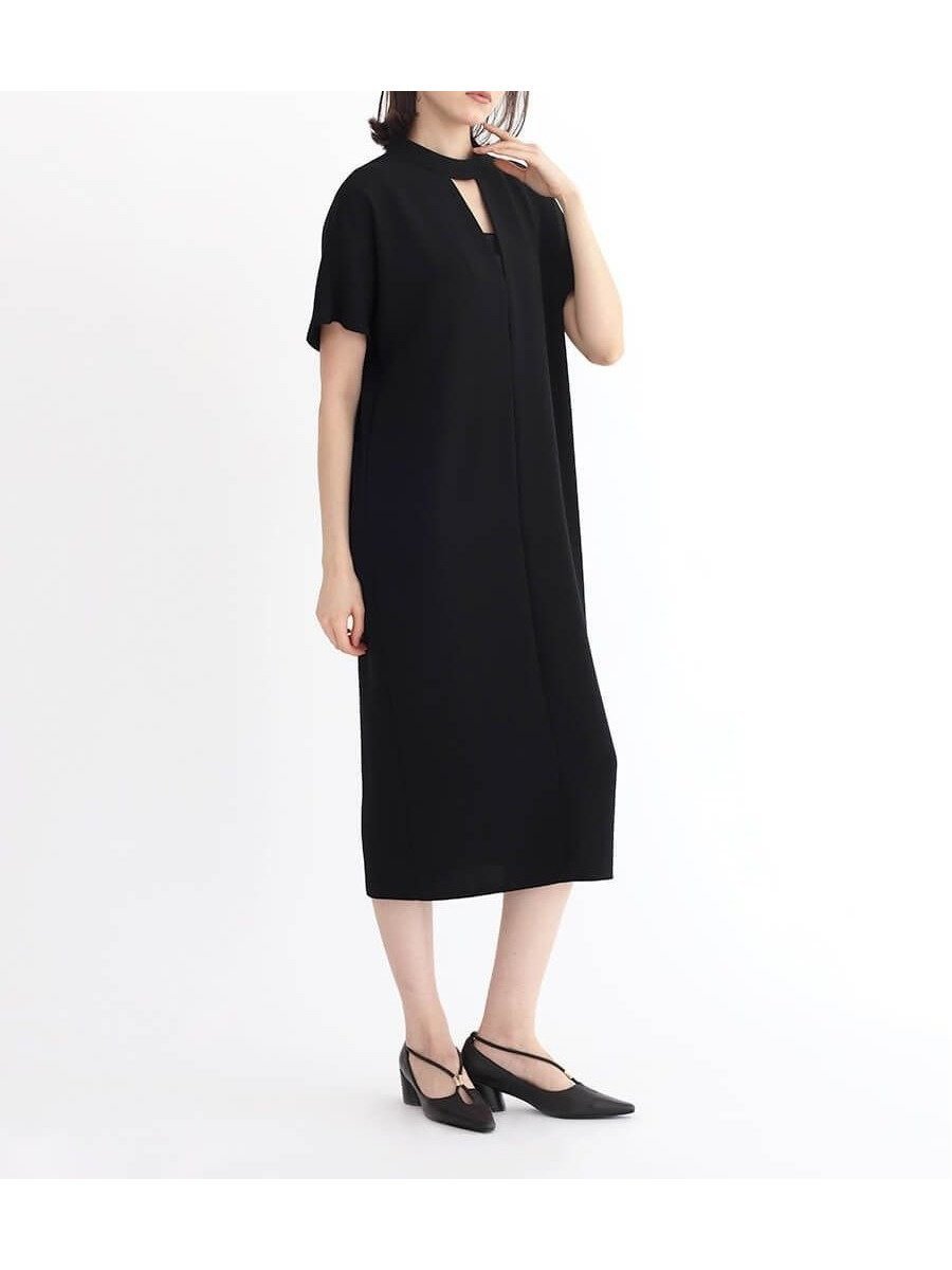 【ラシュッド/LASUD】のトライアングルネックワンピース 大人の最旬トレンドファッション＆コーディネート founy(ファウニー) 　ファッション　Fashion　レディースファッション　Fashion for Women　ワンピース　Dresses　クラシカル　Classical, Vintage-Inspired　トライアングル　Triangle, Triangular Shape　ドレープ　Drape, Draping Fabric　エレガント 上品　Elegant　 other-1|ID: prp329100004982254 ipo3291000000037325725