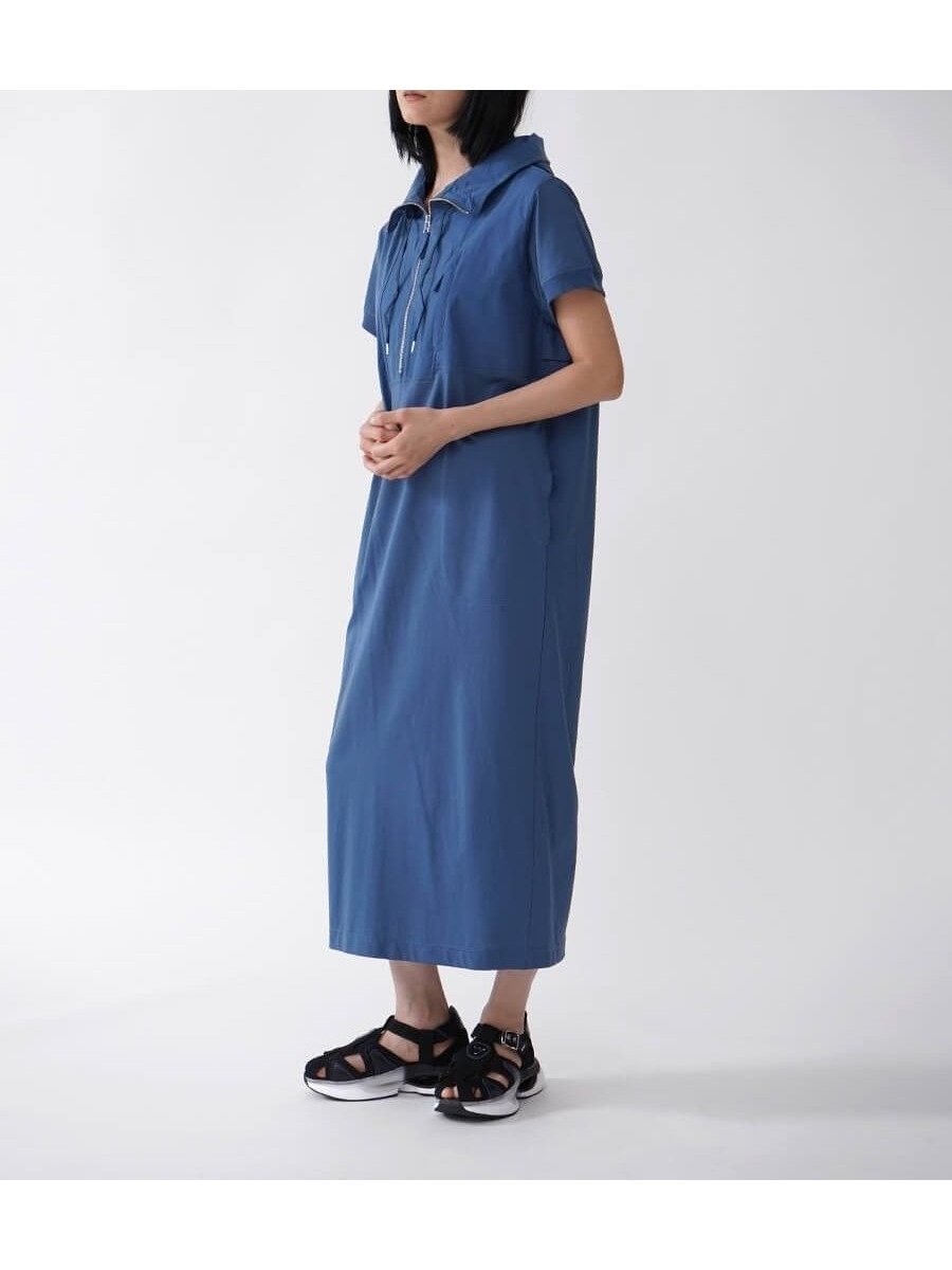 【ラシュッド/LASUD】のハーフZIPフードワンピース インテリア・キッズ・メンズ・レディースファッション・服の通販 founy(ファウニー) 　ファッション　Fashion　レディースファッション　Fashion for Women　ワンピース　Dresses　ハーフ　Half, Half-Length　夏　Summer　ライトブルー|ID: prp329100004982255 ipo3291000000037325728