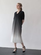 【ラシュッド/LASUD】の2重Vネックグラデーションワンピース 大人の最旬トレンドファッション＆コーディネート founy(ファウニー) ファッション Fashion レディースファッション Fashion for Women ワンピース Dresses ヴィンテージ Vintage Style グラデーション Gradient, Ombre サテン Satin, Glossy Fabric シンプル Simple, Minimal 人気 Popular, Best Seller プリント Print, Printed Pattern ペチコート Petticoat, Underskirt 無地 Plain, Solid Color thumbnail チャコールグレー|ID: prp329100004982263 ipo3291000000037325752