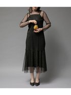 【ラシュッド/LASUD】のラメチュールメロウワンピース 大人の最旬トレンドファッション＆コーディネート founy(ファウニー) ファッション Fashion レディースファッション Fashion for Women ワンピース Dresses アクセサリー Fashion Accessories インナー Innerwear ギャザー Gathered, Ruffled チュール Tulip, Tulip Motif エレガント 上品 Elegant thumbnail ブラック|ID: prp329100004982264 ipo3291000000037325755