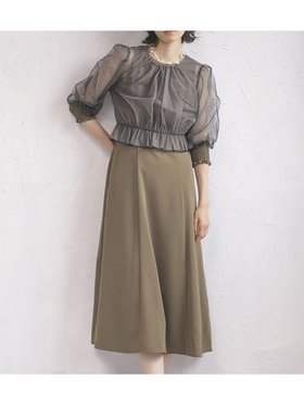 【ラシュッド/LASUD】のチュールブラウスレイヤードワンピース 大人の最旬トレンドファッション＆コーディネート founy(ファウニー) ファッション Fashion レディースファッション Fashion for Women ワンピース Dresses おすすめ Recommended / Our Picks スリーブ Sleeve, Long Sleeve / Short Sleeve チュール Tulip, Tulip Motif ドット Polka Dot, Dot Pattern ドレス Dress, One-Piece ノースリーブ Sleeveless, No-Sleeve バランス Balance, Style Balance エレガント 上品 Elegant |ID:prp329100004982269