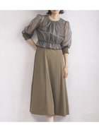 【ラシュッド/LASUD】のチュールブラウスレイヤードワンピース カーキ|ID: prp329100004982269 ipo3291000000037325767