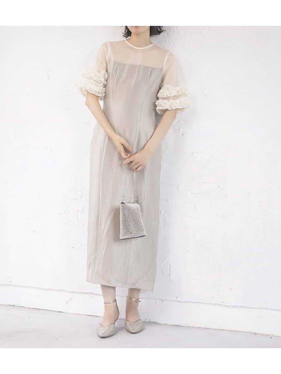 【ラシュッド/LASUD】のボリュームスリーブドレス 大人の最旬トレンドファッション＆コーディネート founy(ファウニー) 　ファッション　Fashion　レディースファッション　Fashion for Women　トップス・カットソー　Cut & Sew Tops　ボリューム袖・フリルスリーブブラウス　Voluminous & Ruffle Sleeves / Puffy Sleeve Tops　ワンピース　Dresses　フォーマル・パーティードレス・結婚式用ドレス　Elegant & Casual Dresses　おすすめ　Recommended / Our Picks　サテン　Satin, Glossy Fabric　スパンコール　Sequins, Sequin Embellishment　チュール　Tulip, Tulip Motif　ドレス　Dress, One-Piece　フォーマル　Formal, Dressy　フリル　Frill, Ruffle　レース　Lace, Lace Fabric　エレガント 上品　Elegant　二次会　After Party　結婚式　Wedding　 other-1|ID: prp329100004982270 ipo3291000000037325770