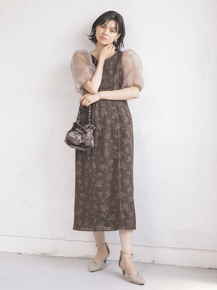 【ラシュッド/LASUD】のパフスリーブラメフラワードレス インテリア・キッズ・メンズ・レディースファッション・服の通販 founy(ファウニー) https://founy.com/ ファッション Fashion レディースファッション Fashion for Women ワンピース Dresses フォーマル・パーティードレス・結婚式用ドレス Elegant & Casual Dresses オーガンジー Organza Fabric チュール Tulip, Tulip Motif バランス Balance, Style Balance フェミニン Feminine, Girly エレガント 上品 Elegant |ID: prp329100004982271 ipo3291000000037391324