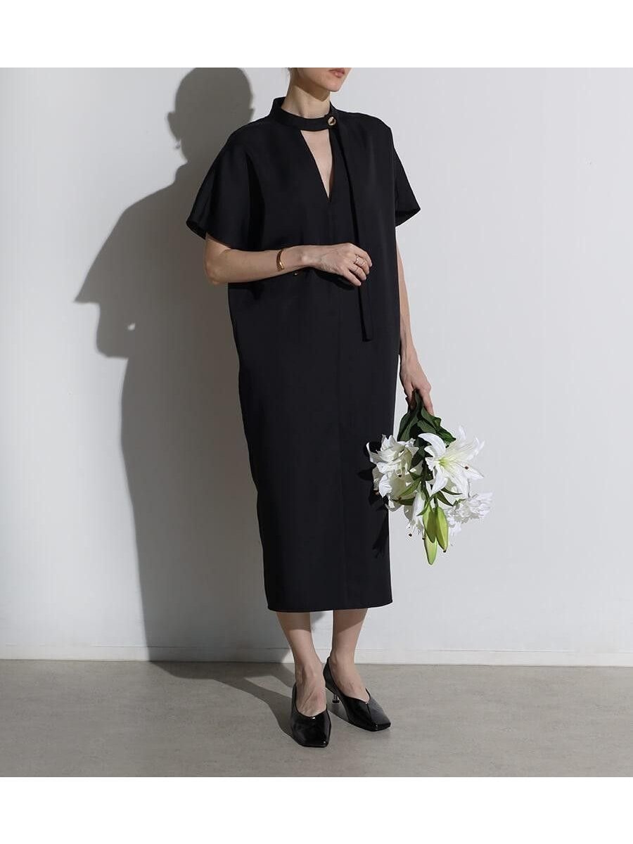【ラシュッド/LASUD】のボウタイネックデザインワンピース 大人の最旬トレンドファッション＆コーディネート founy(ファウニー) 　ファッション　Fashion　レディースファッション　Fashion for Women　ワンピース　Dresses　エレガント 上品　Elegant　デコルテ　Décolleté, Neckline　リラックス　Relax, Relaxed Fit　 other-1|ID: prp329100004982274 ipo3291000000037325781