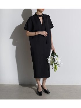【ラシュッド/LASUD】のボウタイネックデザインワンピース 大人の最旬トレンドファッション＆コーディネート founy(ファウニー) ファッション Fashion レディースファッション Fashion for Women ワンピース Dresses エレガント 上品 Elegant デコルテ Décolleté, Neckline リラックス Relax, Relaxed Fit |ID:prp329100004982274