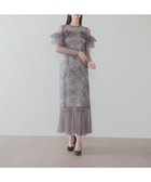 【レジャ/Leja】のフラワースパンコールヘムチュールIラインワンピースドレス結婚式 GRAY|ID: prp329100004982282 ipo3291000000037325811