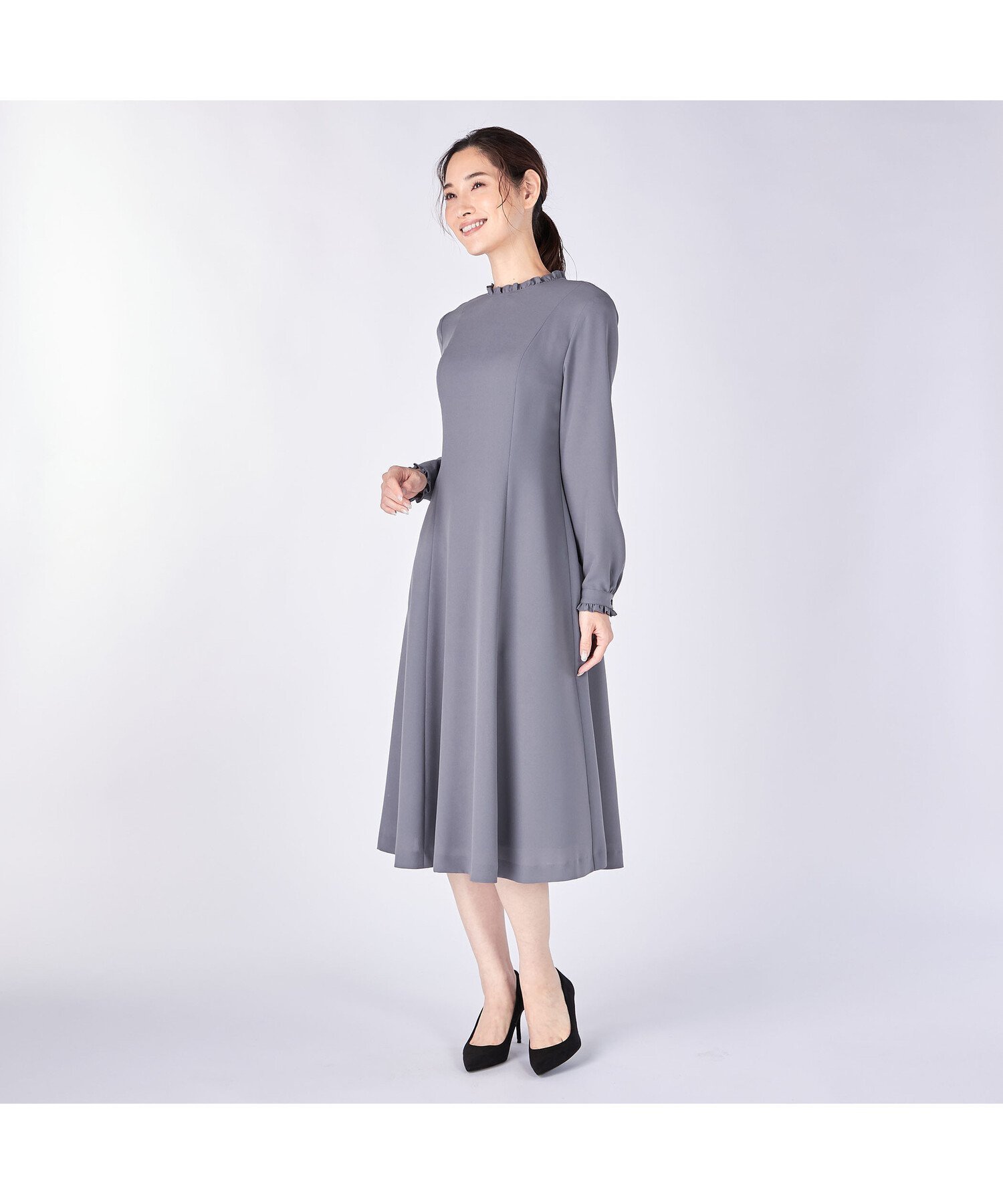 【キース/KEITH】の【Lサイズ】シフォンクレープワンピース 大人の最旬トレンドファッション＆コーディネート founy(ファウニー) 　ファッション　Fashion　レディースファッション　Fashion for Women　ワンピース　Dresses　エレガント 上品　Elegant　シフォン　Chiffon, Lightweight Fabric　ドレープ　Drape, Draping Fabric　フェミニン　Feminine, Girly　フリル　Frill, Ruffle　長袖　Long Sleeve, Full Sleeve　 other-1|ID: prp329100004982296 ipo3291000000037325851