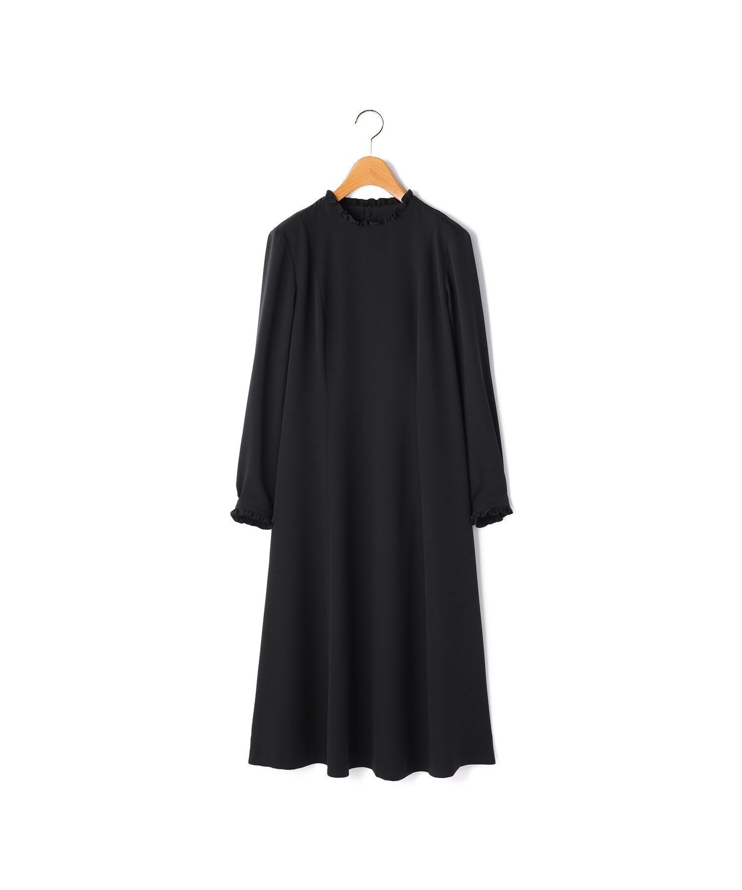 【キース/KEITH】の【Lサイズ】シフォンクレープワンピース インテリア・キッズ・メンズ・レディースファッション・服の通販 founy(ファウニー) 　ファッション　Fashion　レディースファッション　Fashion for Women　ワンピース　Dresses　エレガント 上品　Elegant　シフォン　Chiffon, Lightweight Fabric　ドレープ　Drape, Draping Fabric　フェミニン　Feminine, Girly　フリル　Frill, Ruffle　長袖　Long Sleeve, Full Sleeve　ブラック|ID: prp329100004982296 ipo3291000000037325853