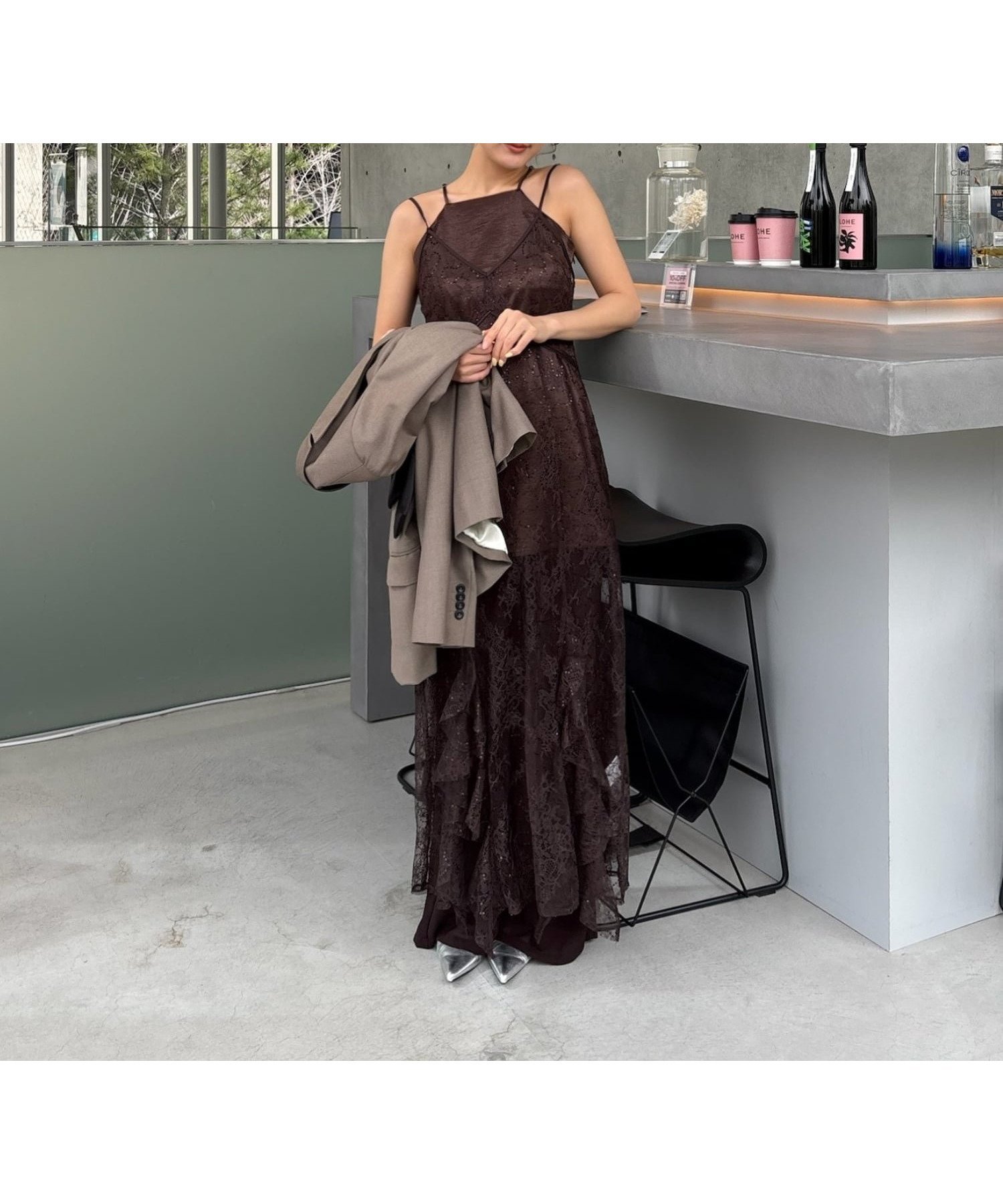 【アンドレスド/ANDRESD】の【3点セット】結婚式・二次会対応 スパンコールレース lady ドレス インテリア・キッズ・メンズ・レディースファッション・服の通販 founy(ファウニー) 　ファッション　Fashion　レディースファッション　Fashion for Women　ワンピース　Dresses　フォーマル・パーティードレス・結婚式用ドレス　Elegant & Casual Dresses　おすすめ　Recommended / Our Picks　インナー　Innerwear　キャミワンピース　Cami Dress, Slip Dress　サテン　Satin, Glossy Fabric　シフォン　Chiffon, Lightweight Fabric　ジャケット　Jacket, Outerwear　スパンコール　Sequins, Sequin Embellishment　チュール　Tulip, Tulip Motif　ドレス　Dress, One-Piece　バランス　Balance, Style Balance　レース　Lace, Lace Fabric　二次会　After Party　無地　Plain, Solid Color　結婚式　Wedding　ブラウン|ID: prp329100004982329 ipo3291000000037325985