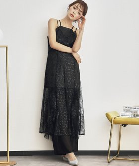 【リバーフィールド アンド コー/RIVER FIELD & Co】のスパンコールレースドレス 3点セット 結婚式 パンツドレス パーティードレス 大人の最旬トレンドファッション＆コーディネート founy(ファウニー) ファッション Fashion レディースファッション Fashion for Women パンツ Pants & Trousers インナー Innerwear キャミワンピース Cami Dress, Slip Dress サテン Satin, Glossy Fabric シフォン Chiffon, Lightweight Fabric スパンコール Sequins, Sequin Embellishment セットアップ Set-Up, Coordinated Outfit チュール Tulip, Tulip Motif ドレス Dress, One-Piece 人気 Popular, Best Seller バランス Balance, Style Balance フォーマル Formal, Dressy モダン Modern, Contemporary 無地 Plain, Solid Color レース Lace, Lace Fabric 再入荷 Restock / Back in Stock おすすめ Recommended / Our Picks 結婚式 Wedding 披露宴 Wedding Reception 二次会 After Party |ID:prp329100004982334